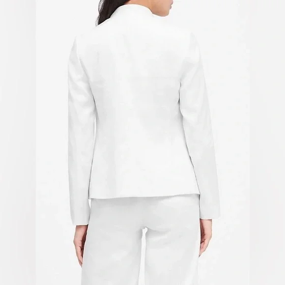 NWT Banana Republic WHITE COLLARLESS LINEN-COTTON BLAZER, size 4 - Picture 6 of 16